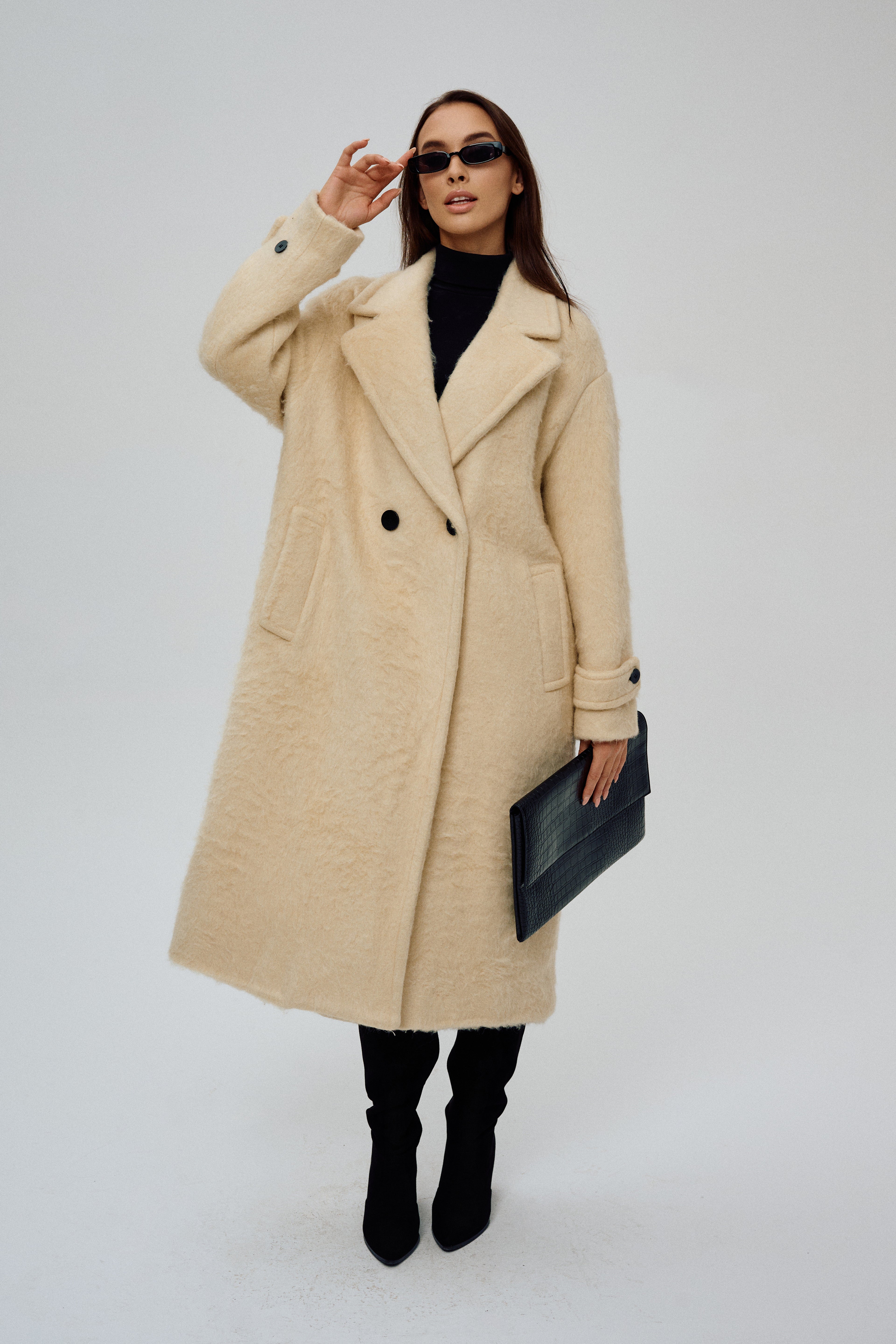 Płaszcz z domieszką wełny